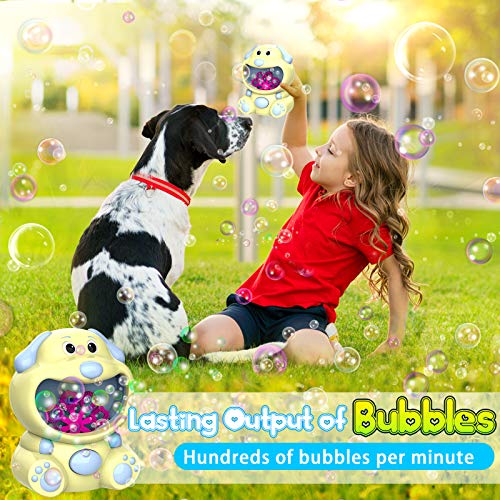 Bubble Machine Dog Bubble Blower 600+ Bubbles Per Minute, Toddlers Toys