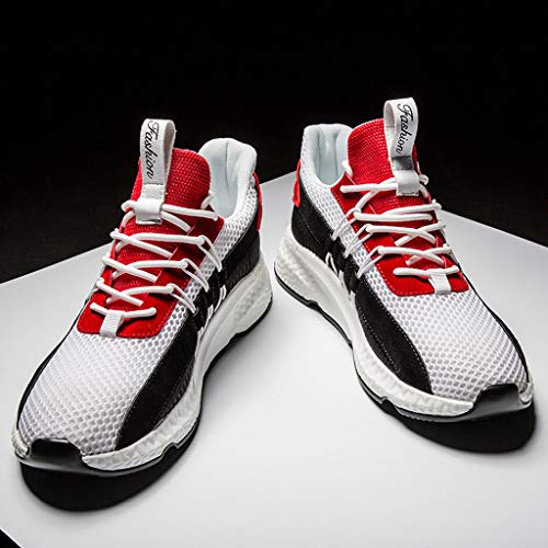DondPO Walking Athletic Shoes Comfort Casual Fashion Sneaker Cross Training Running Footwear for Men Red - Thumbnail 2