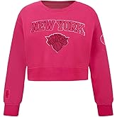 Pro Standard Big Girls NBA Classic Triple Pink Fleece Crewneck Sweatshirt