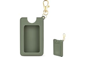 CERCGVEL Silicone Case Compatible with Noshinku Pocket Hand Sanitizer, Protective Case with Keychain for Refillable Travel Size, Hand Sanitizer Spray Accessory (Green)