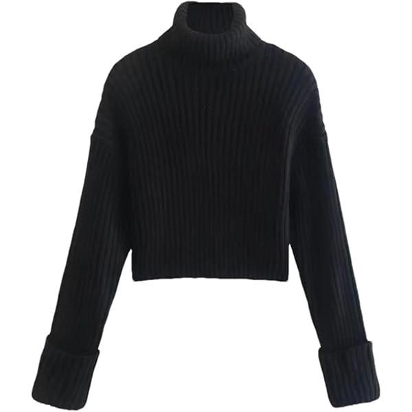 Womens Turtleneck Ribbed Long Sleeve Sweater Winter Fall