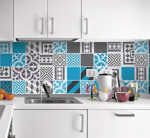 Wandkunst Aufkleber Blaue Fliesen Kuche Deko Ideen Packung Mit 50 30 X 30 Cm Amazon De Kuche Haushalt