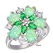 CiNily Green Fire Opal Emerald Silver Zircon Women Jewelry Gemstone Ring Size 6-10 (8)