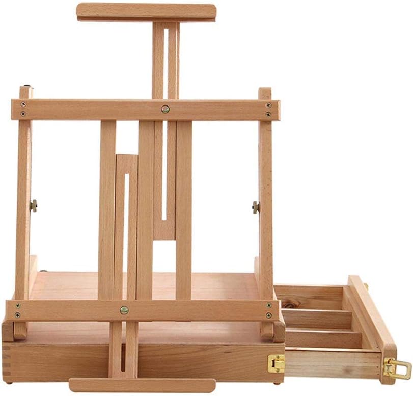 Amazon Com Beech Wood Painting Box Easel Adjustable Desktop Single Double Drawer Easel Folding Desktop Picture Box Art Toolbox Wood Color Size Single Drawer
