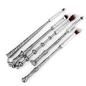 La Sante METAL Wizard Wand Potter Makeup Brushes with Gift Bag for Makeup 5pcs Magic Eye Shadow Eyeliner Blending Pencil Lip Brush Beauty Tools