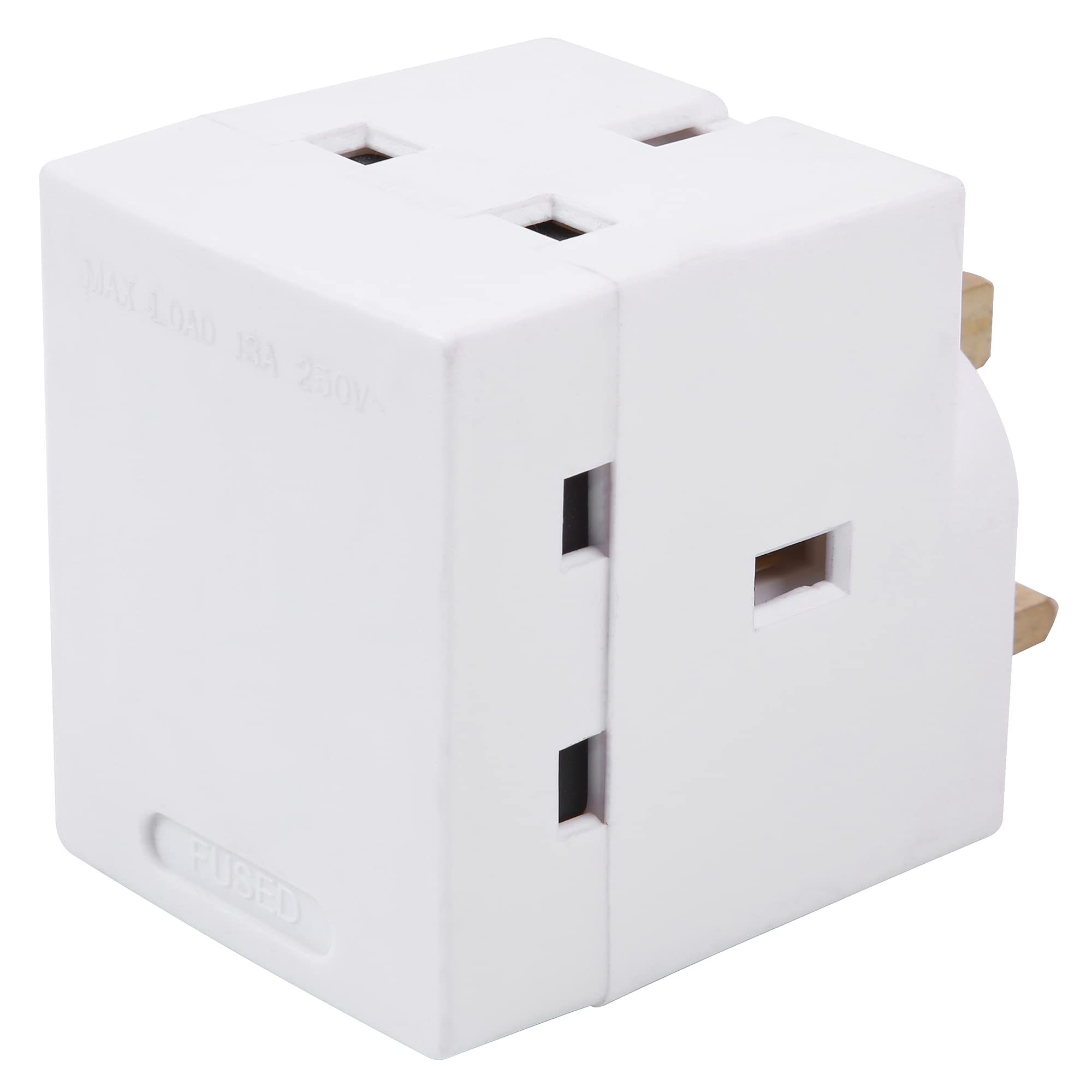 PRO-ELEC PELB1974 3 Way Socket Adapter, 13Amp, White