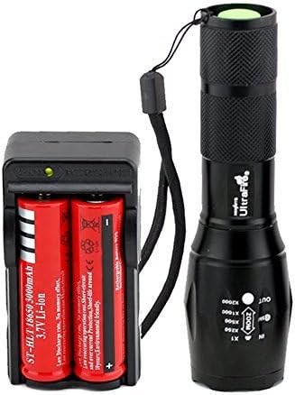 UltraFire CREE XML T6 LED Flashlight 5 Mode Zoomable Torch + 2pcs 18650 Rechargable Battery + Charger
