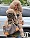 Roiii® Thickened Faux Fur Camouflage Parka Women Hooded Long Winter Jacket Overcoat