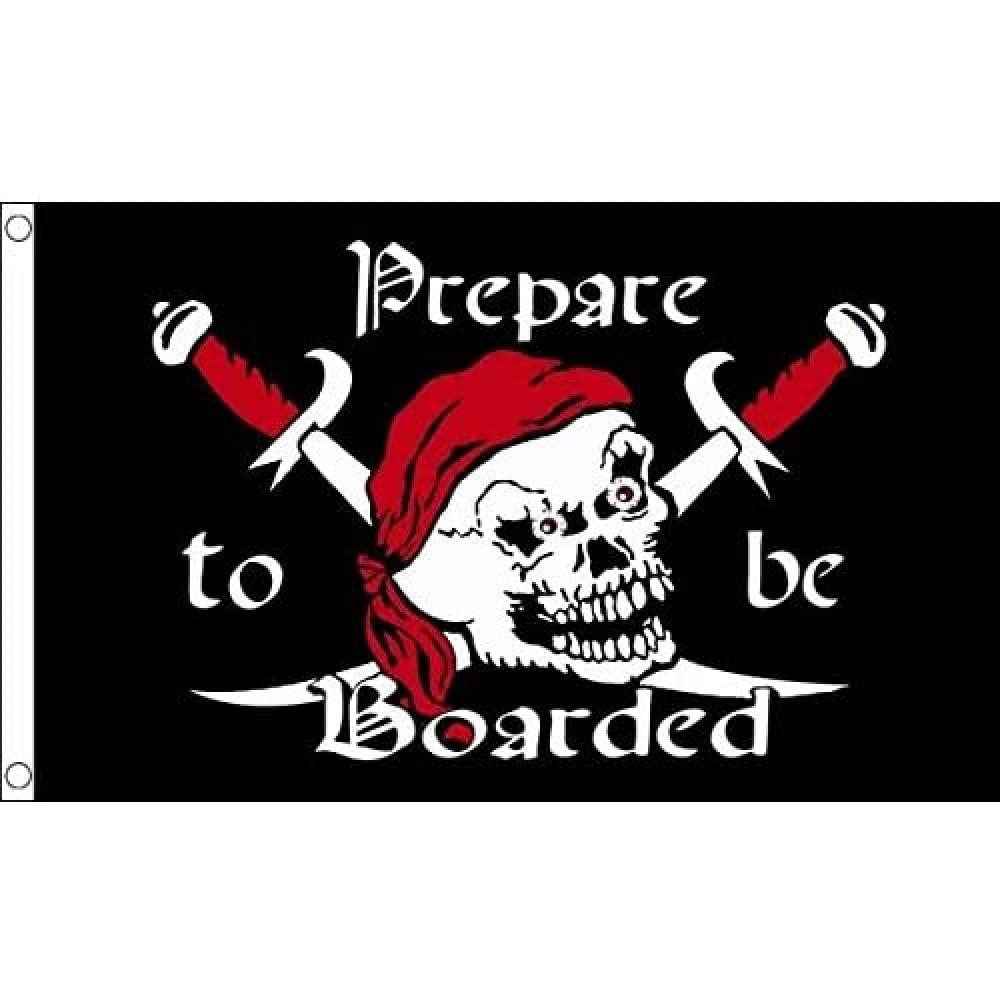 AZ FLAG - Pirate Prepare To Be Boarded Flag - 3x5 Ft - 100D Polyester Pirates Banner with Two Metal Grommets - Fade Resistant - Vivid Colors - 3' x 5' Feet - 150x90 Cm