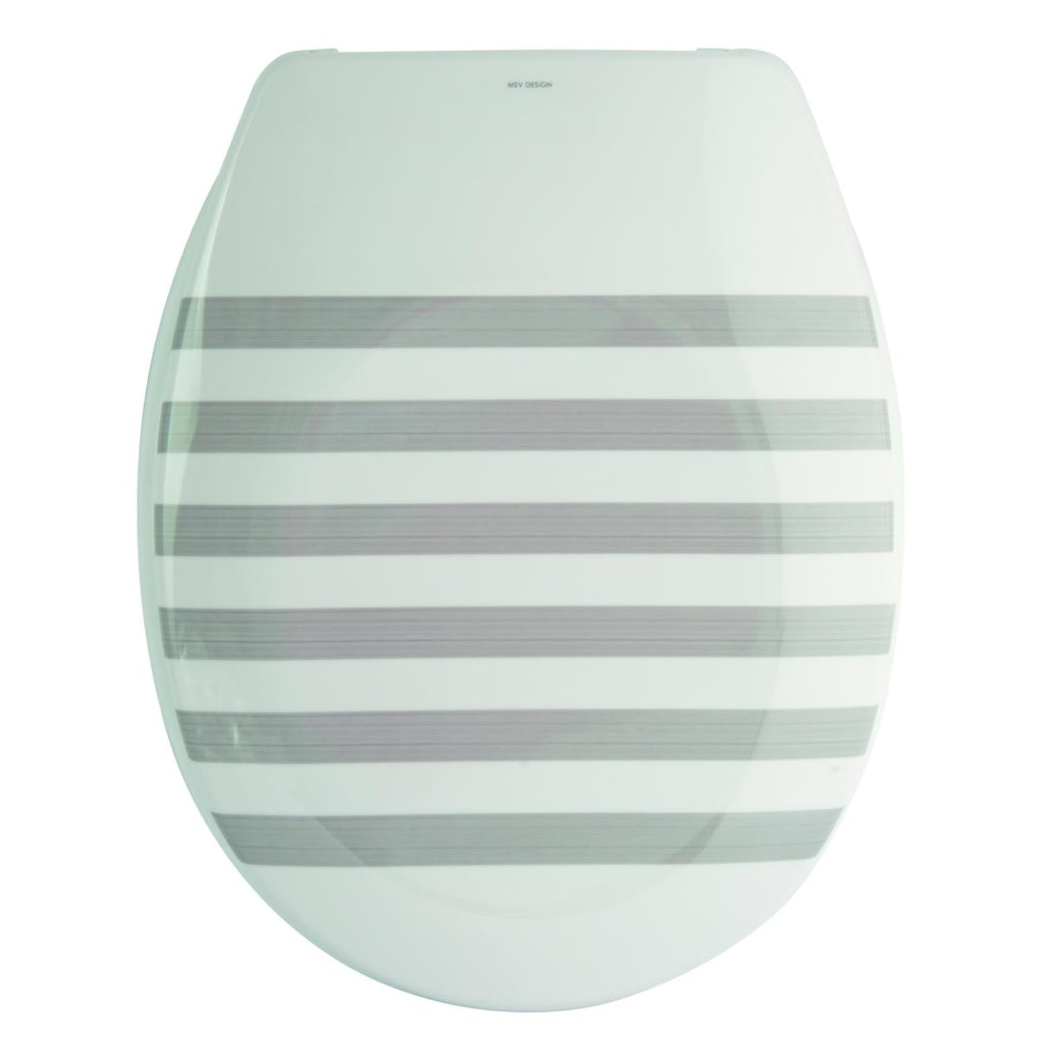 MSV Deauville Toilet seat Made of Duroplast with Soft Close, Seauville Grey/White, 30 x 20 x 15 cm