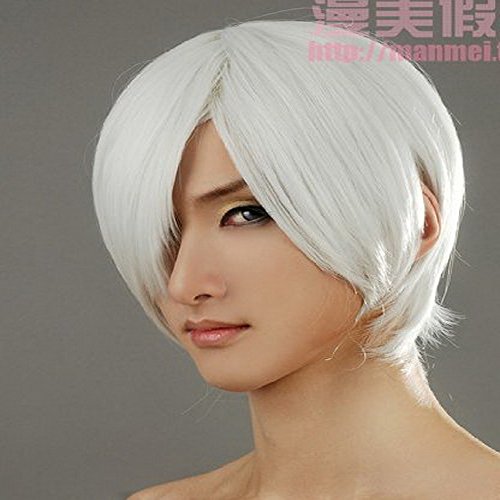 Xcoser DMC Cosplay Dante Short Sliver White Cosplay Wig for Halloween