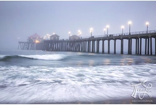 Huntington Beach Photo "Moody Pier" by TravLin Photography - Huntington Beach Pier Photo, Multiple Sizes (5x7 to 24x36)