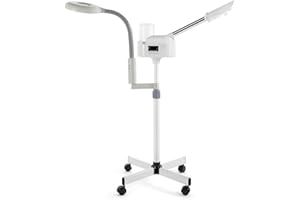 WINEDYOUNG Professional Facial Steamer 2 in1 Steamer for Face 5X LED Magnifying Lamp Facial Steamer for Esthetician Beauty Face Equipment Use at Home or Salon（White）