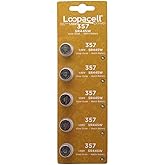 LOOPACELL 357/303 Silver Oxide Batteries (Pack of 5) - 1.55V Long Lasting Coin Cell Battery for Calculators, Lasers, Toys, Sm