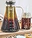 Cold Brew Coffee Maker and Tea Maker - Large 1.5L/50oz - Bonus Spoon - Glass Loose Leaf Iced Tea Infuser & Ultra Fine Double Mesh Stainless Steel Filter, Dishwasher Safe, Coffee Fresh For 2 Weeks