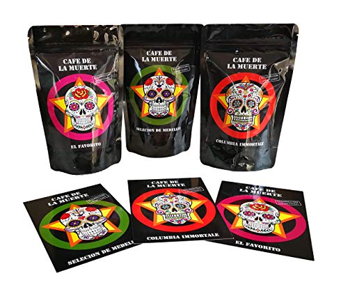 Cafe de la muerte Geschenkset | Starker Kaffee Starkes Design | Tolles Geschenk | Trommelroestung ganze Kaffeebohnen…