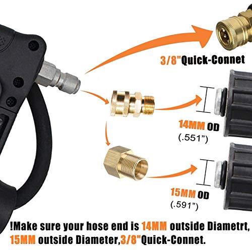 EDOU 4,000 PSI High Pressure Washer Extension Wand Telescoping Lance 6' - 18' 1/4'',Including 5 Nozzle Tips 2 Wands Pivoting Coupler 2 Adapters and Harness - Thumbnail 3