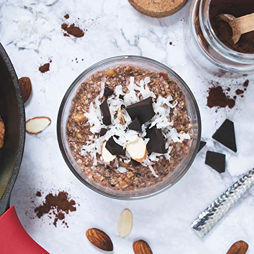 HighKey Snacks Keto Breakfast Food Hot Cereal - Low Carb Instant Oatmeal Substitute - Gluten & Grain Free, Low Sugar, Atkins Snack - Ketogenic Products - Paleo, High Protein Diet Foods - Cocoa Almond