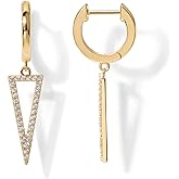 PAVOI 14K Gold Plated S925 Sterling Silver Post Lightweight Drop/Dangle Huggie Earrings for Women | Star, Lock, Butterfly, Moon, Lightning | Dainty Earrings
