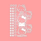 Vinyl Art Decal Decor - Hello Kitty - 7" to 9" Each - Cute Trendy Inspiring Lovely Design for Girls Boys Bedroom Closet Playroom Nursery Kinder Daycare Living Room Wall Sticker (White)