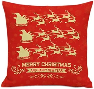 Bestwiss Christmas Linen Home Car Bed Sofa Decorative Pillow Case/Cover Pillow Shams Cushion Cover (18 X 18', # 8)