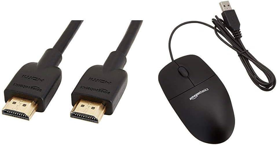 Basics 3-Button USB Wired Computer Mouse (Black), 1-Pack: Electronics