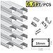StarlandLed LED Aluminum Channel Wide 2m/6.6ft, Aluminum Profile 10-Pack with Complete Mounting Accessories for up to 16mm LED Strip Light, Perfectly Suit for 16mm LightStrip …