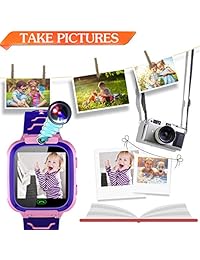 Reloj inteligente para niños con ranura para tarjeta SIM, GPS Tracker para niños y niñas con rastreador de fitness, cámara SOS, antipérdida, reloj despertador, Navidad, cumpleaños, regalos