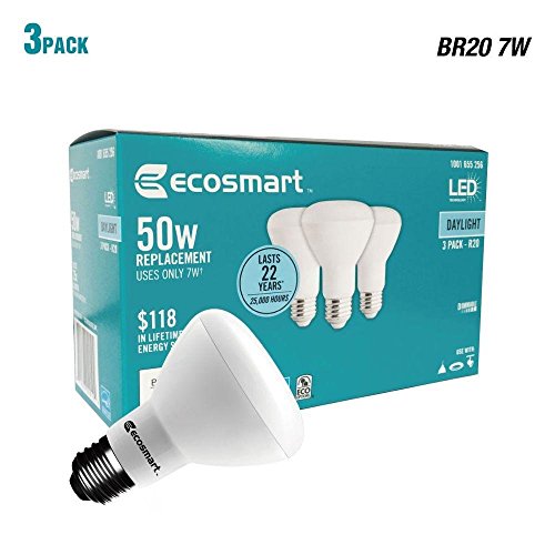 50W Equivalent Daylight BR20 Dimmable LED Light Bulb (3-Pack) 1001655256