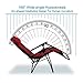 PHI VILLA Oversized Padded Zero Gravity Lounge Chair Folding Patio Recliner with Adjustable Headrest & Cup Holder, Support 350 LBS (Red)