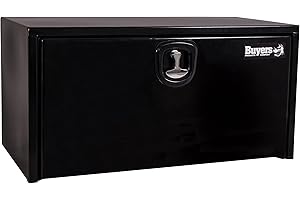 BUYERS PRODUCTS COMPANY Buyers Products 1732305 Black Steel Underbody Truck Box With 3-Point Compression Latch, 18 x 18 x 36 Inch, Made In The USA, Tool Box For Bed of Truck