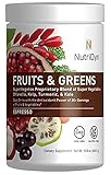 NutriDyn Fruits & Greens Espresso Flavor *Certified Organic* w/ Acai, Gogi, Mangosteen, Noni & Pomegranate Super Fruits Net Wt. 10.8 oz (306.9 g) (Espresso)