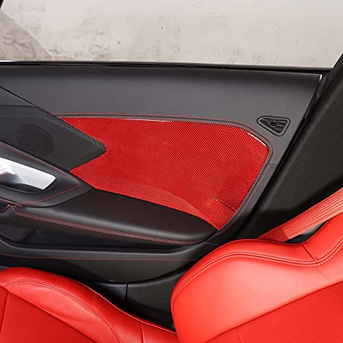 Inner Side Door Panel Strip Cover Trim Decoration, Soft Carbon Fiber