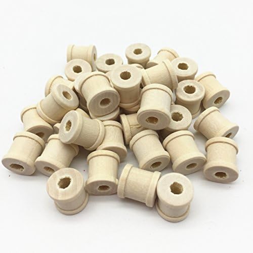 11X12mm Natural Wood Spools Mini Wooden Spool Bobbins DIY Sewing Tools Crafts Threading Sewing Accessory For Scrapbooking Pack of 100