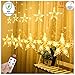 YINUO LIGHT 12 Stars 138 LED Curtain String Lights, Window Curtain Lights with 8 Flashing Modes Decoration Christmas, Wedding, Party, Home, Patio Lawn, Warm White