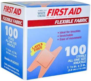 Knuckle Fabric Flexible Adhesive Bandages 1 1/2" x 3" by American White Cross – MS25600 (200)