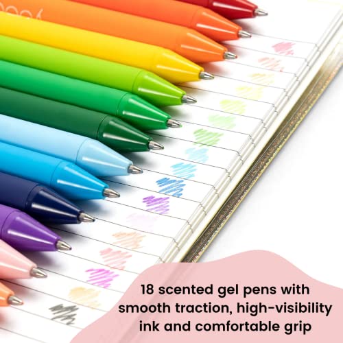 Yoobi Retractable Gel Pen Set, 18 Bright Colors, Fine 1.00mm Point for School or Office