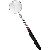 Copkim Telescoping Inspection Mirror for Mechanics,Black,50mm Round | Expandable Tool with Long Reach Handle, Ideal for Automotive Technicians Contractors Checking Tight Spaces Under Vehicles