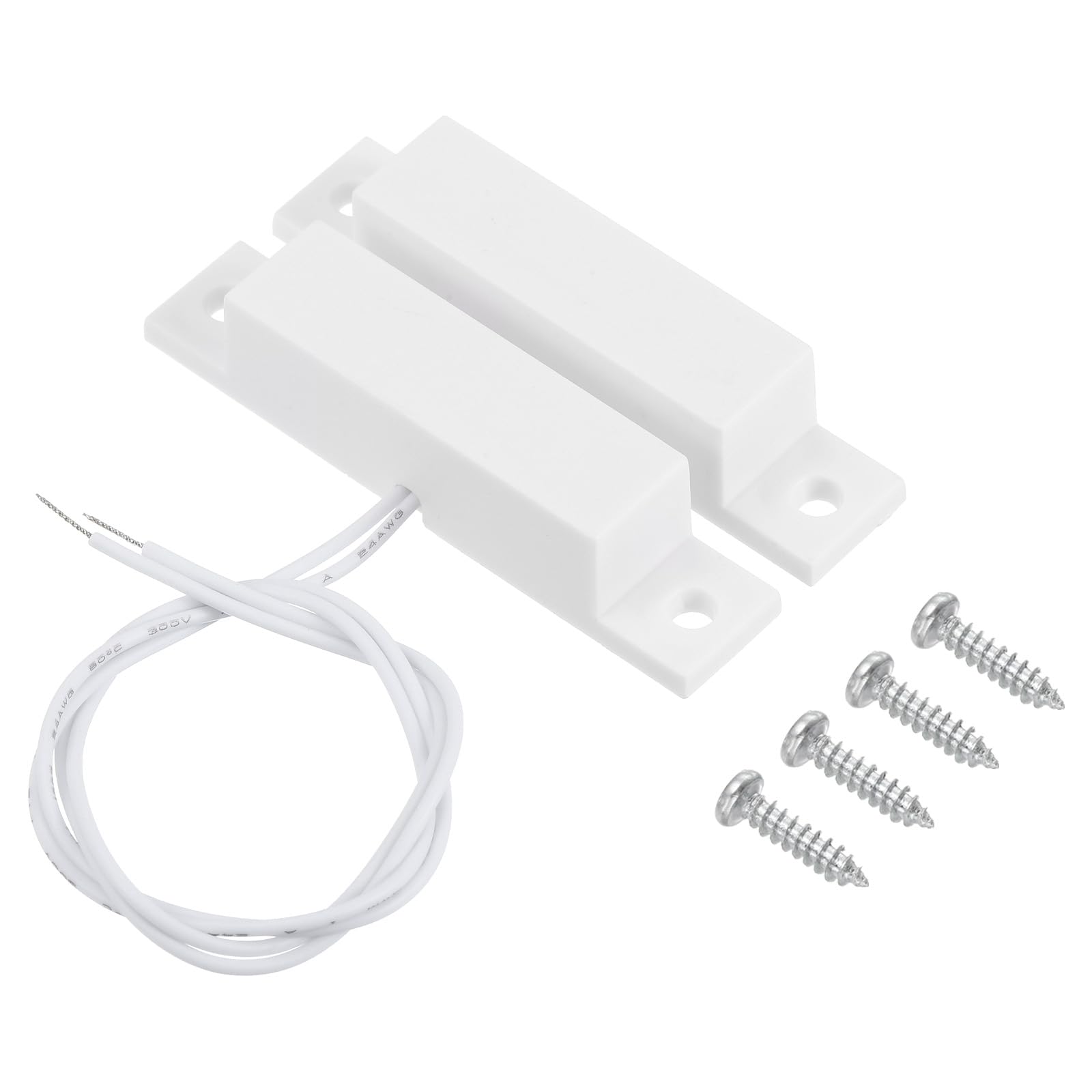PATIKIL Magnetic Reed Switch, 1 Set Normally Open NO Wired Surface-Mounted Door Window Contact Switch for Home Security