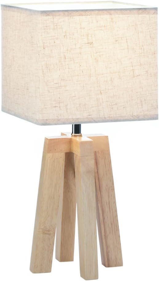 geometric wood table lamp