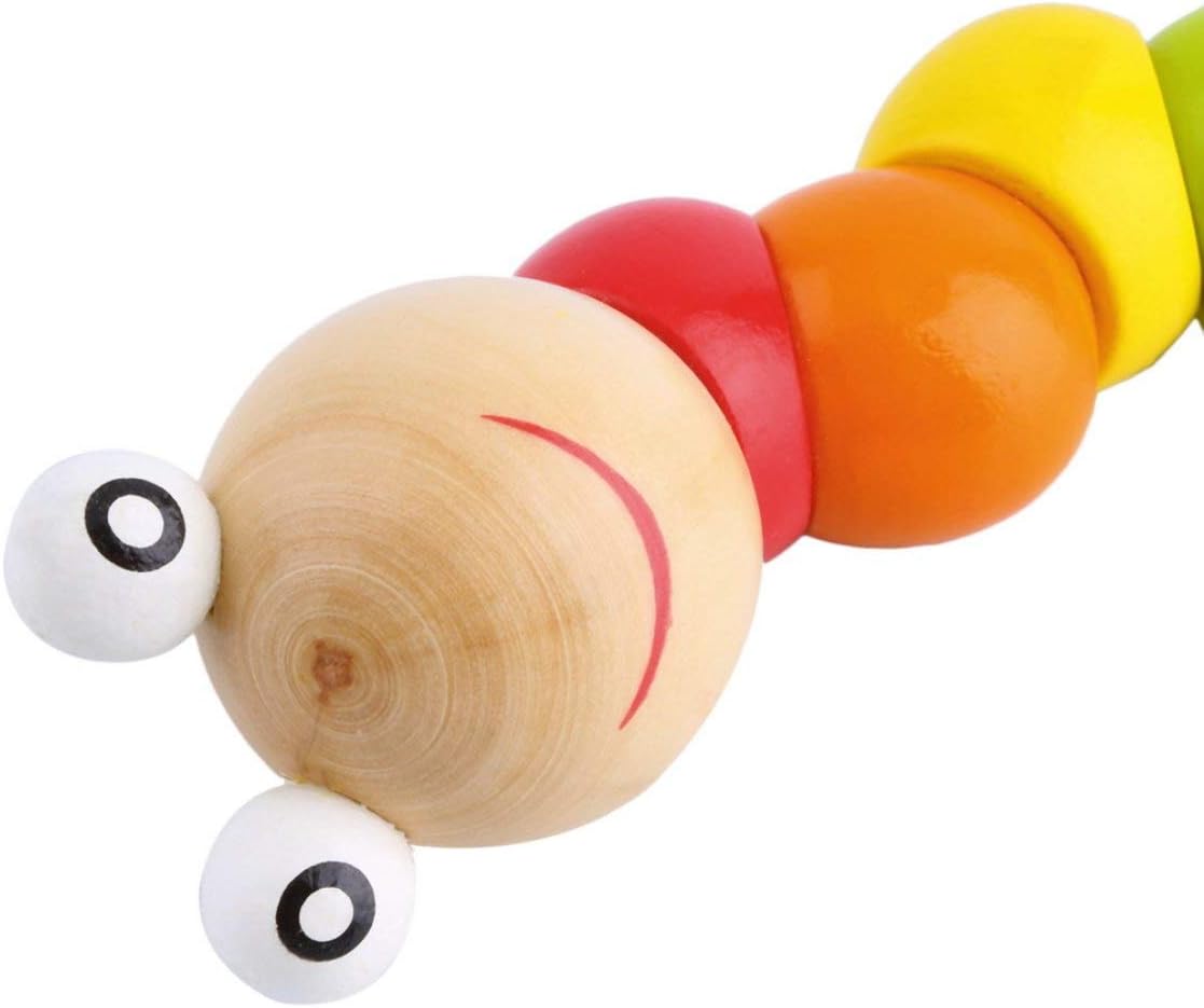 wooden worm baby toy