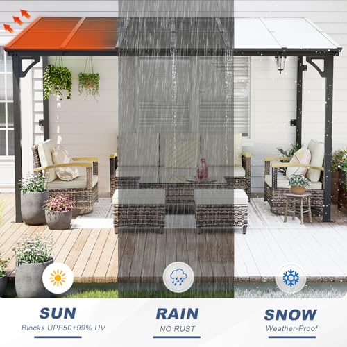 MEISSALIVVE 8x12 Lean-To Gazebo Review: Wall-Mounted Patio Cover with Polycarbonate Roof image 19