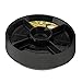 Party Bargains Serving Platter | 5 Compartment Disposable Round Party Tray for Coffee, Fruit, Dessert | 10 Inch Partyware | Black (10 Pk)