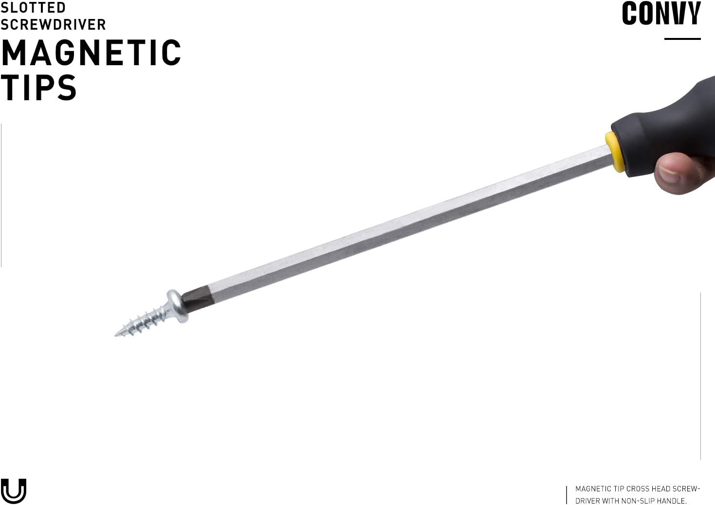 Convy GJ-0123 Phillips Screwdriver Cross Head Screwdriver with Non-Slip Rubber Handle, PH 6100 - - 