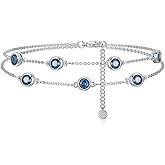 Dorunmo Blue Bracelet for Women 925 Sterling Silver December Birthstone Bracelets Aquamarine Birthday Jewelry for Wife