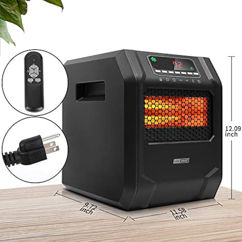 LIFE SMART 6 Quartz Elements Infrared Space Heater LED ...