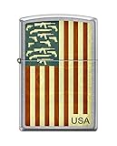 Zippo Custom Design Flag and Guns Reg Street Chrome Windproof Collectible Lighter. Made in USA Limited Edition & Rare