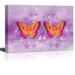 Canvas Wall Art Gorgeous Colorful Butterfly Pictures Home Wall Decorations for Bedroom Living Room Paintings Canvas Prints Framed - 12x18 inches