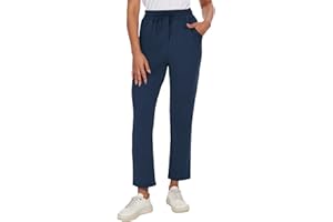 BATHRINS Women's Lightweight 7/8 Casual Pants 4-Way Stretch Ankle Sweatpants with Deep Pockets for Workout