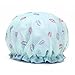 Shintop Brand New Shower Cap Women's Waterproof Double-deck Elastic Shower Hat for Bath Spa (Blue Lips)